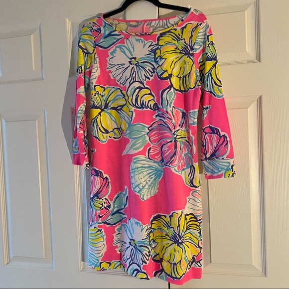 Lilly Pulitzer size M stretch dress in hot pink - Picture 1 of 3